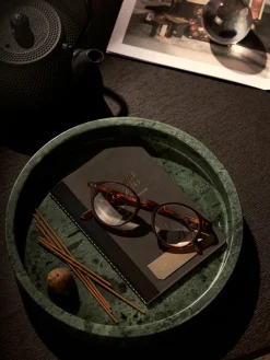 Bandeja redonda decorativa de mármol Venice