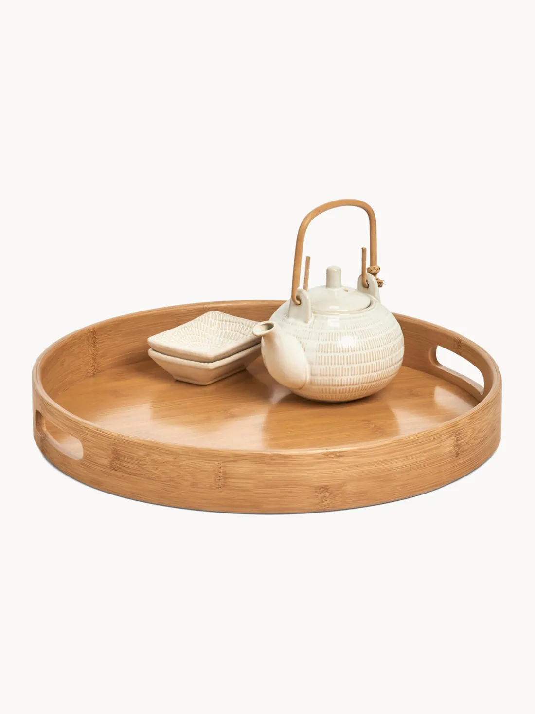 Bandeja redondas de bambú Ambo