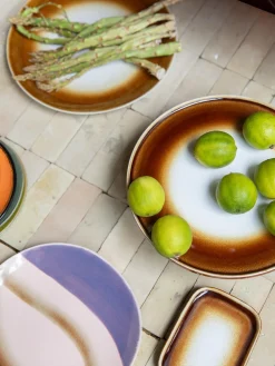 Bandejas artesanales de gres 70's, 2 uds.