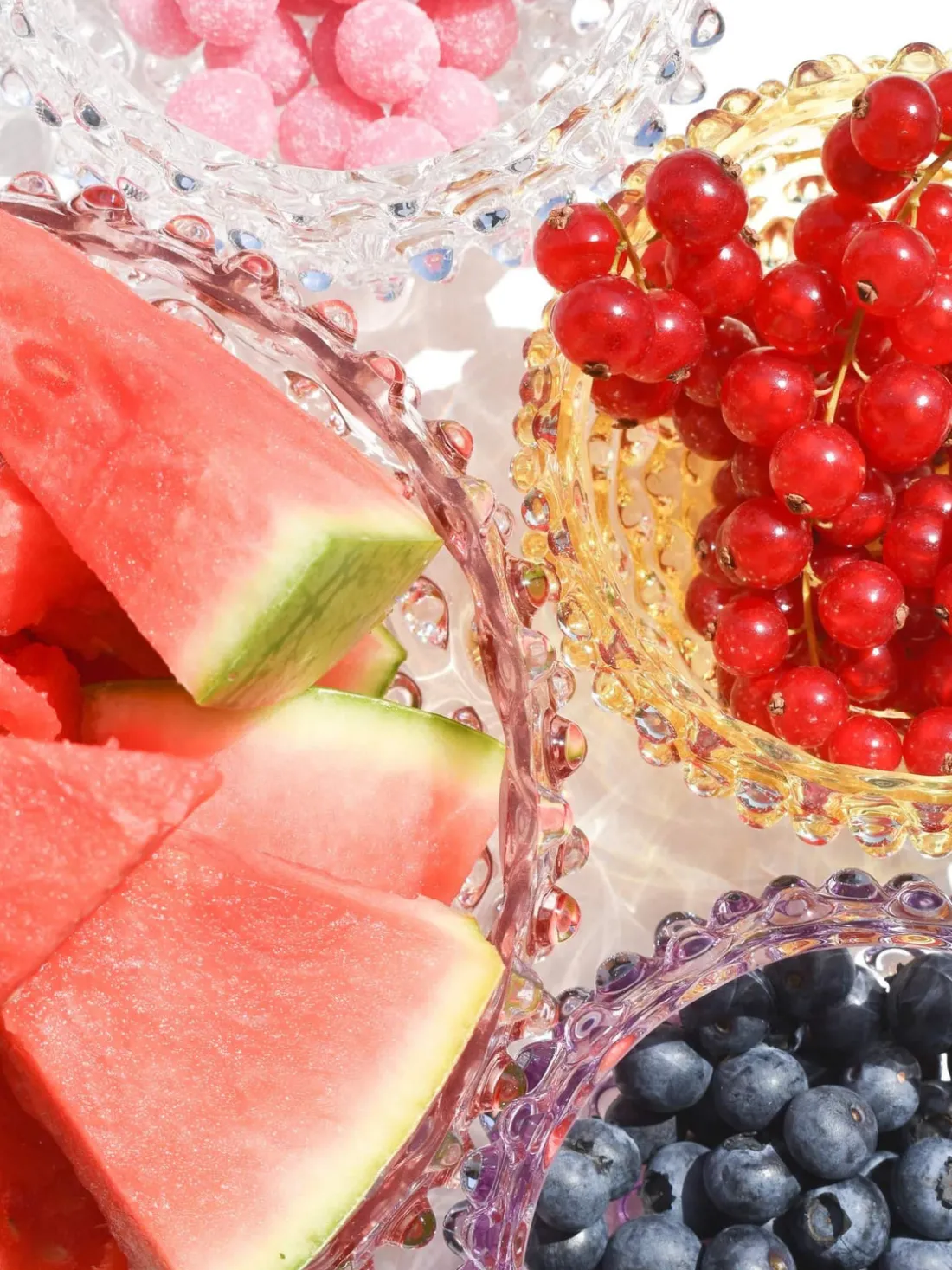 Bol de vidrio soplado Hobnail