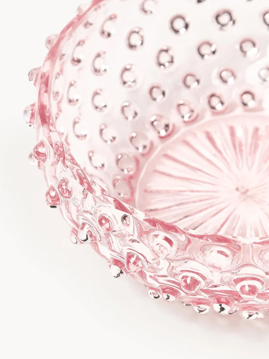 Bol de vidrio soplado Hobnail