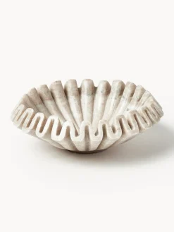 Bol decorativo artesanal de mármol Santorini, Ø 18 cm