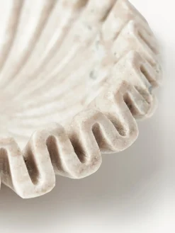 Bol decorativo artesanal de mármol Santorini, Ø 18 cm