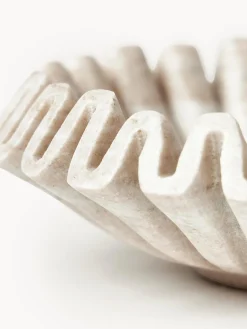 Bol decorativo artesanal de mármol Santorini, Ø 18 cm