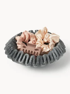 Bol decorativo artesanal de mármol Santorini, Ø 18 cm