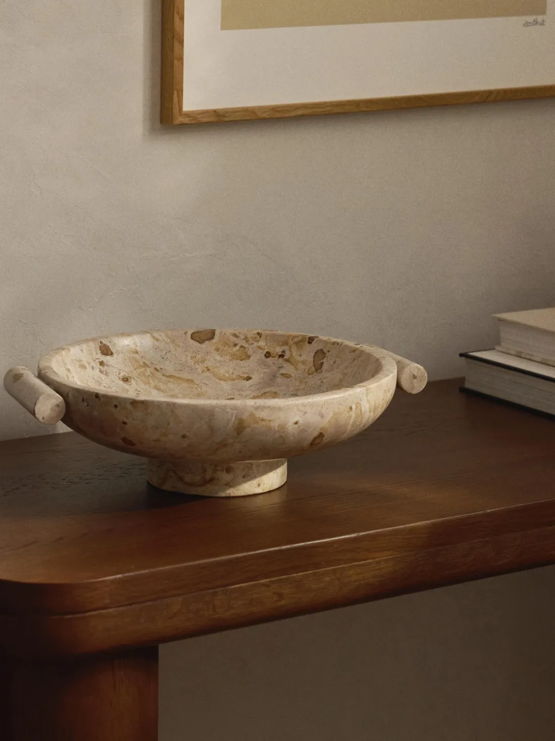 Bol decorativo de mármol Fossil, 10 cm