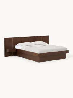 Cama con mesitas de noche y cabecero de madera Nanto