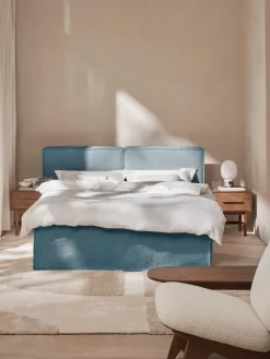 Cama continental en tejido bouclé Lennon