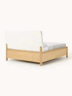 Cama de madera con cabecero tapizado y cajones Santiago