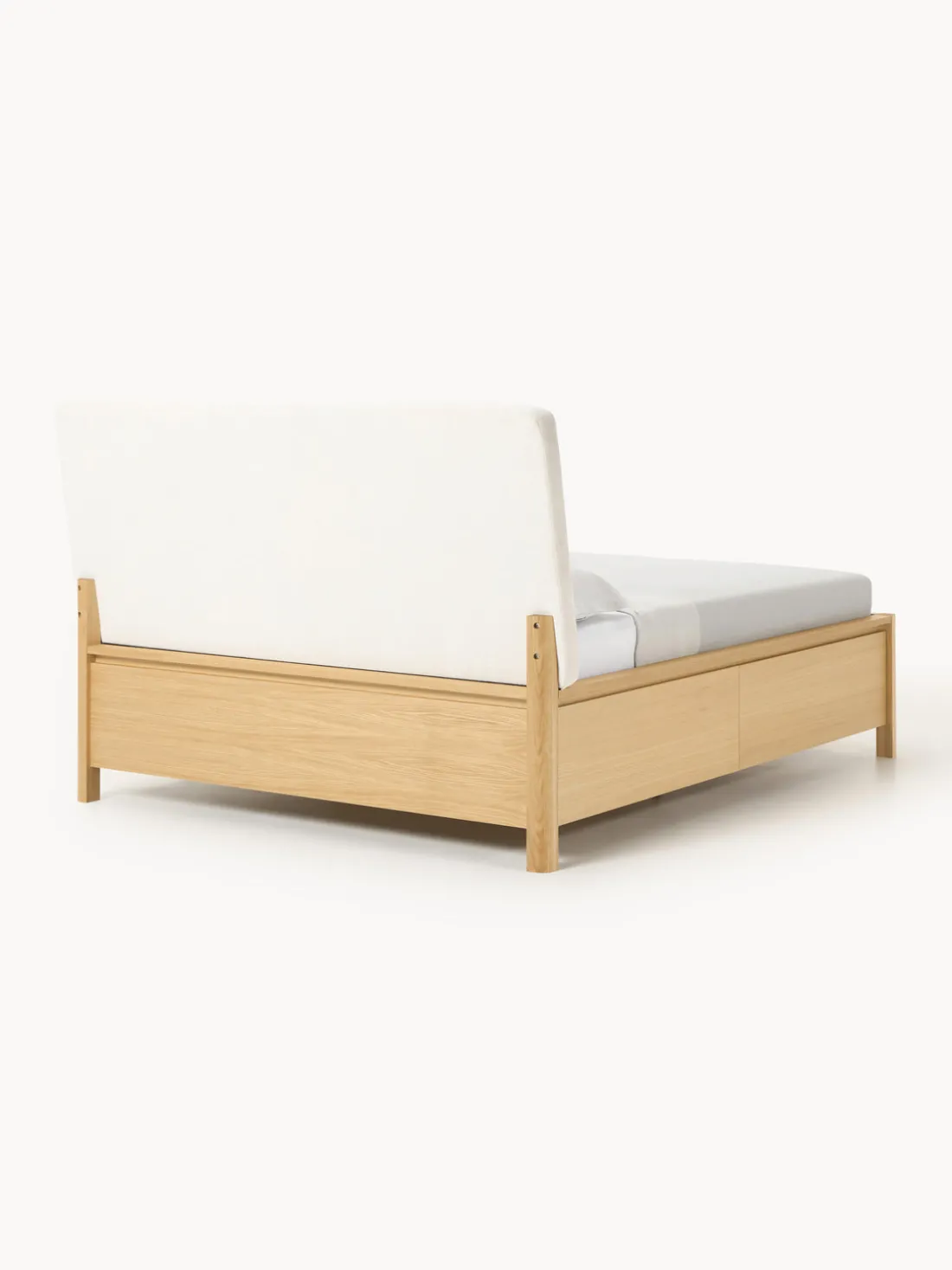 Cama de madera con cabecero tapizado y cajones Santiago