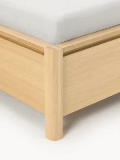 Cama de madera con cabecero tapizado y cajones Santiago