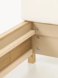 Cama de madera con cabecero tapizado y cajones Santiago