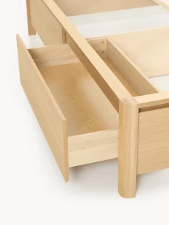 Cama de madera con cabecero tapizado y cajones Santiago
