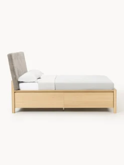 Cama de madera con cabecero tapizado y cajones Santiago