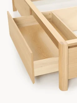 Cama de madera con cabecero tapizado y cajones Santiago