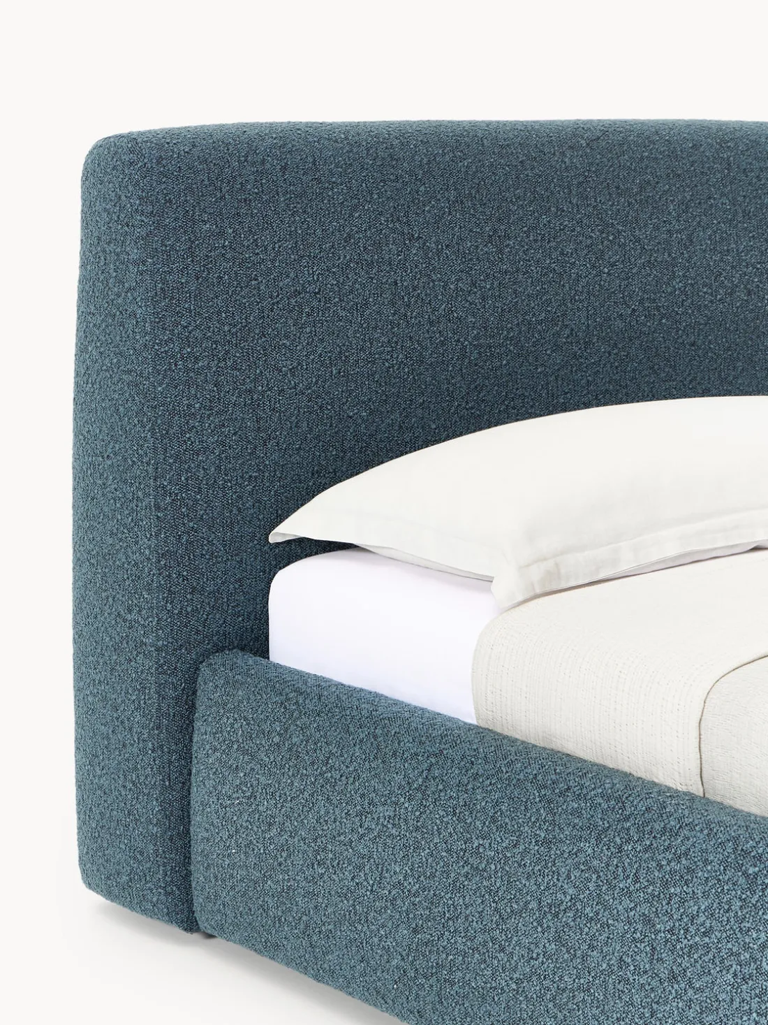 Cama individual en tejido bouclé Cloud