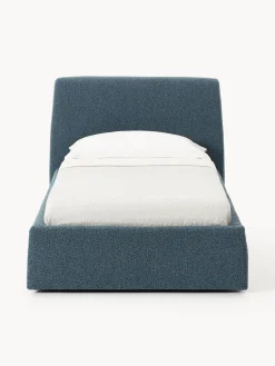 Cama individual en tejido bouclé con espacio de almacenamiento Cloud