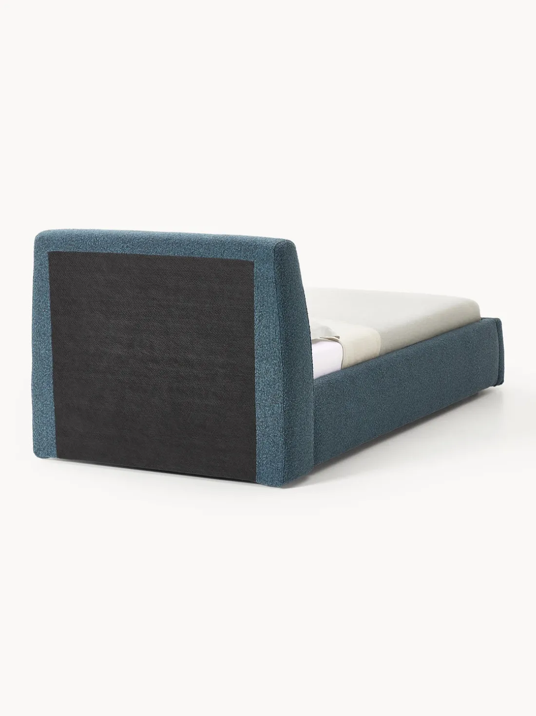 Cama individual en tejido bouclé con espacio de almacenamiento Cloud