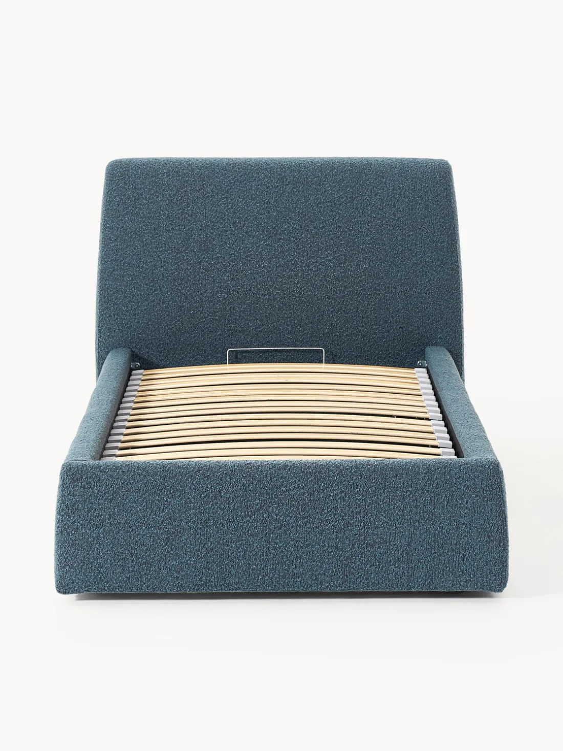 Cama individual en tejido bouclé con espacio de almacenamiento Cloud