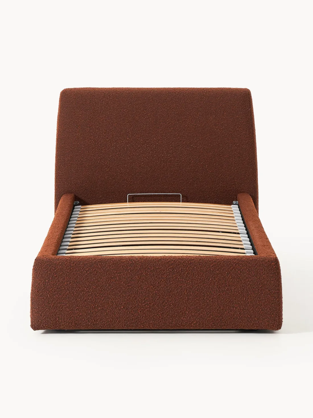 Cama individual en tejido bouclé con espacio de almacenamiento Cloud