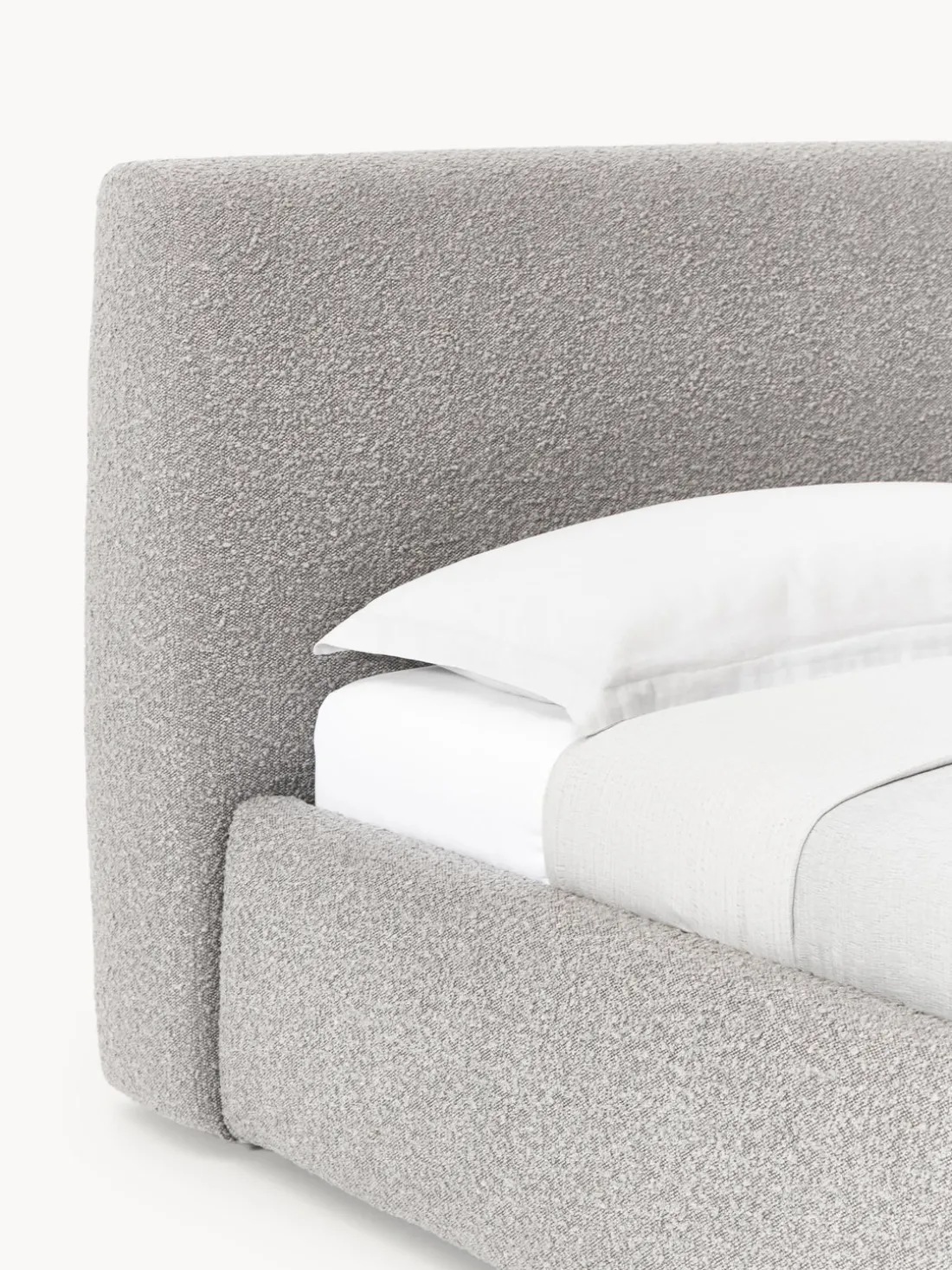 Cama individual en tejido bouclé Cloud