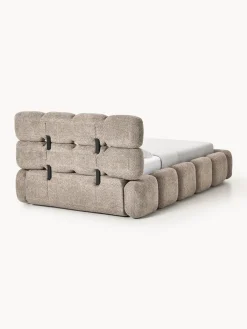 Cama individual tapizada en borreguillo bouclé Tayla