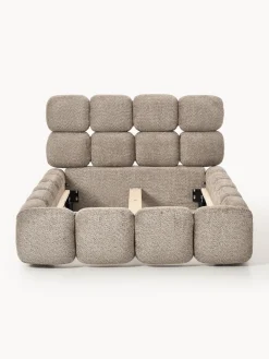 Cama individual tapizada en borreguillo bouclé Tayla