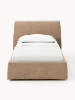 Cama individual tapizada con espacio de almacenamiento Cloud