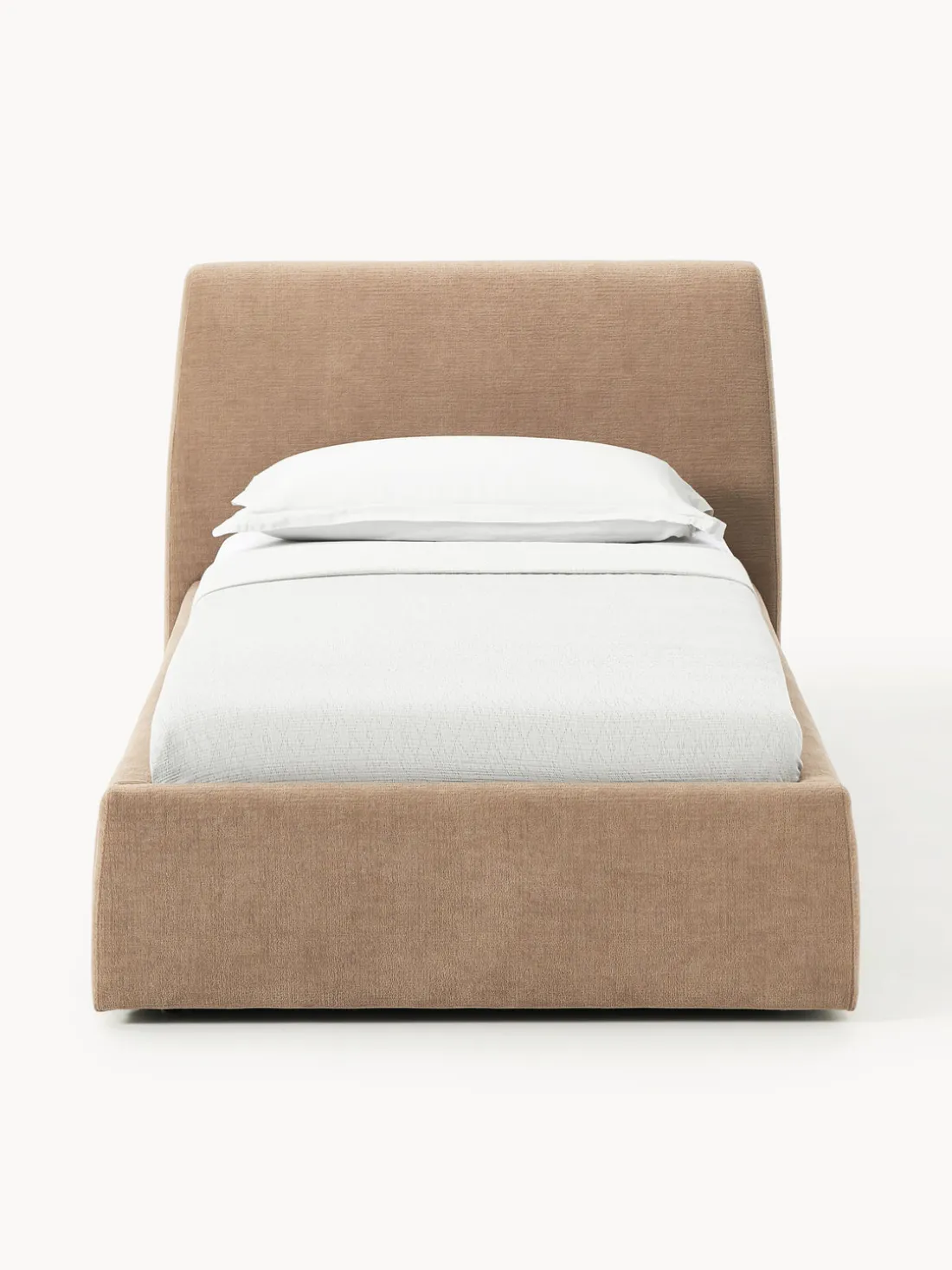 Cama individual tapizada con espacio de almacenamiento Cloud