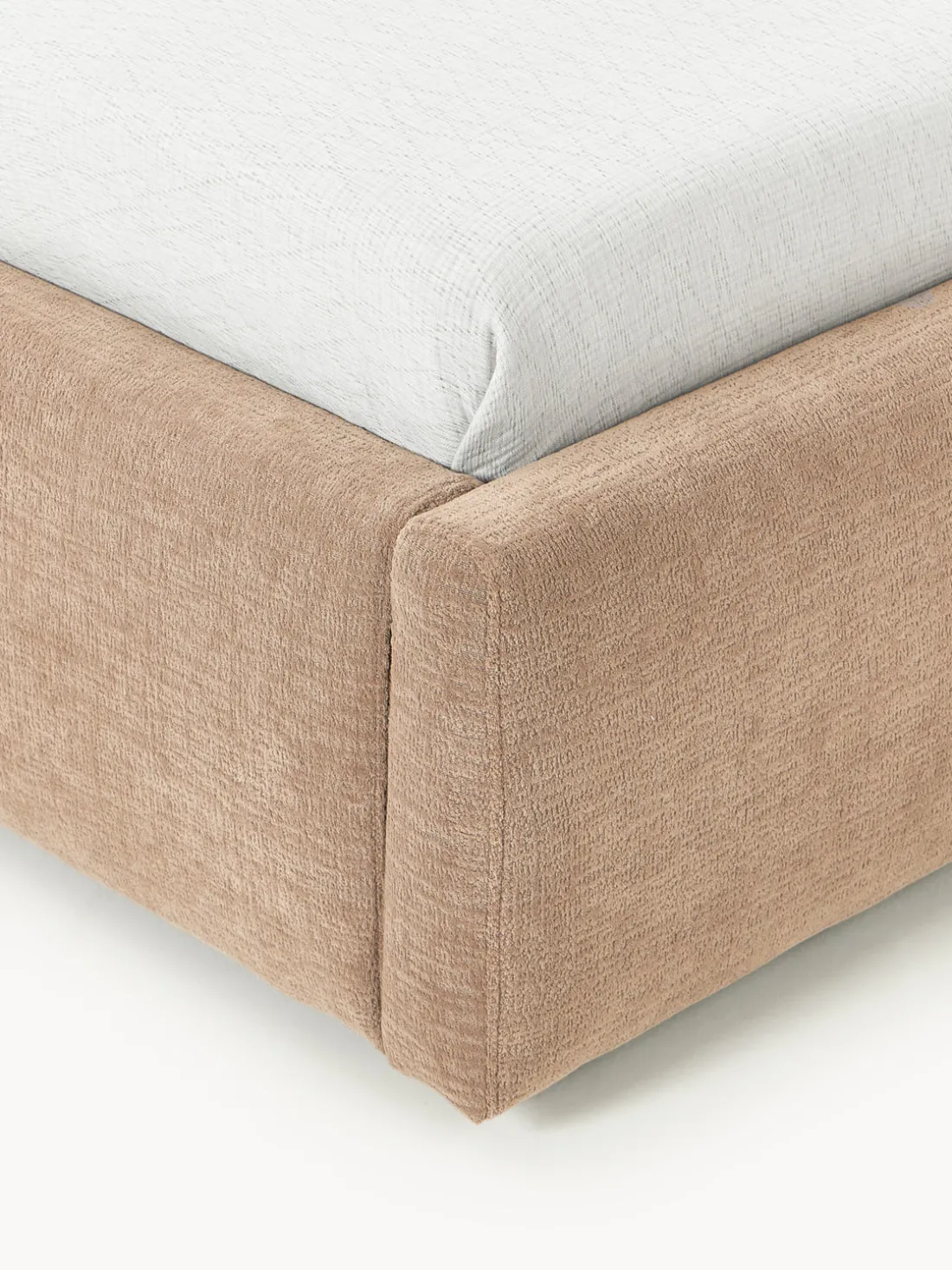 Cama individual tapizada con espacio de almacenamiento Cloud