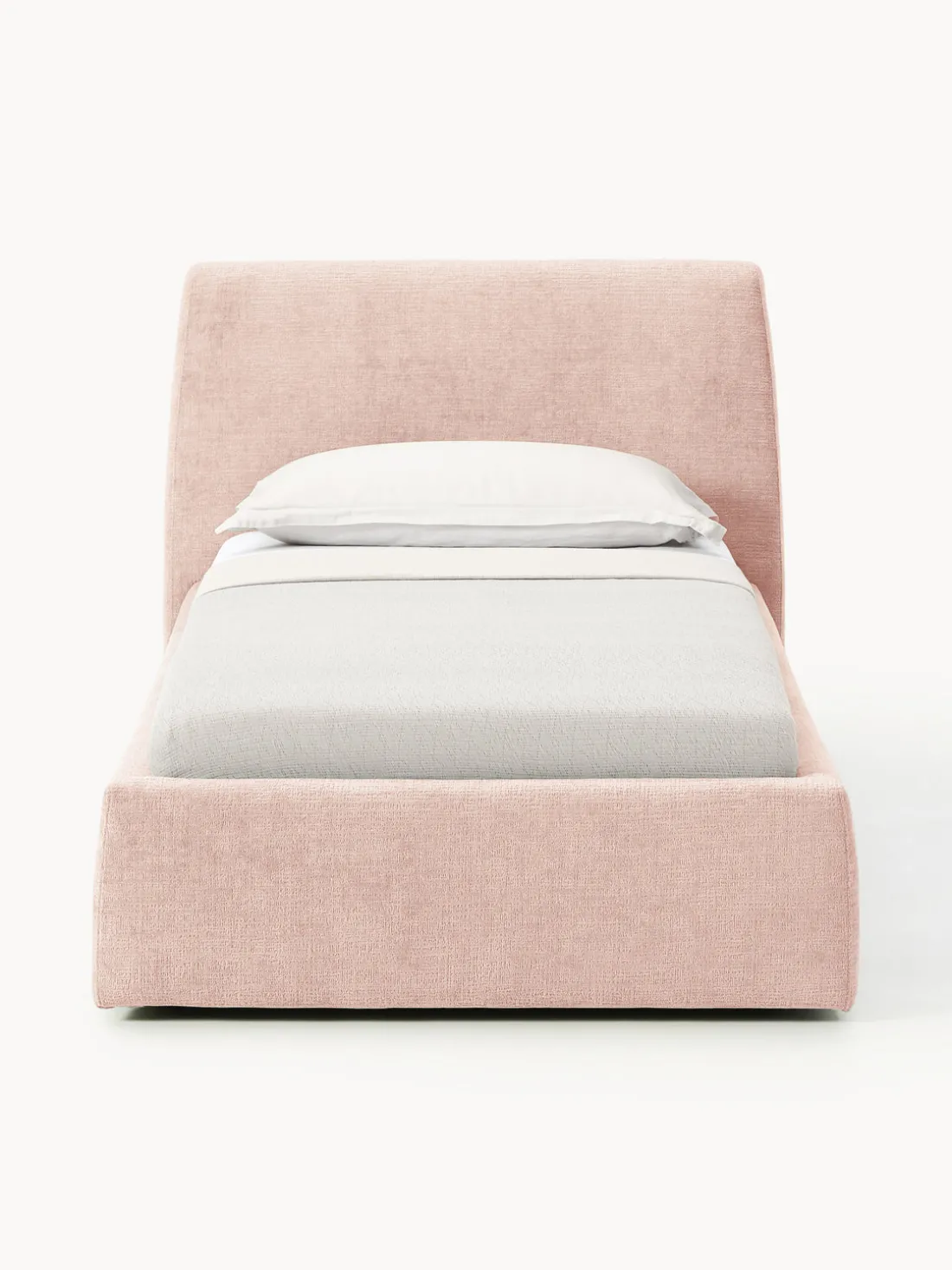 Cama individual tapizada con espacio de almacenamiento Cloud