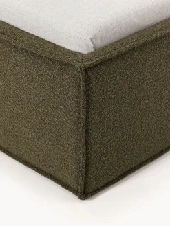 Cama individual tapizada en tejido bouclé con espacio de almacenamiento Dream