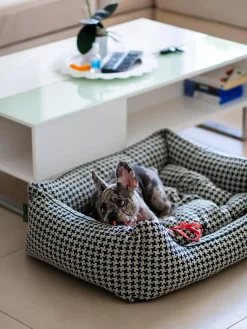 Cama para mascotas Houndstooth, tamaños diferentes