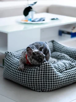 Cama para mascotas Houndstooth, tamaños diferentes