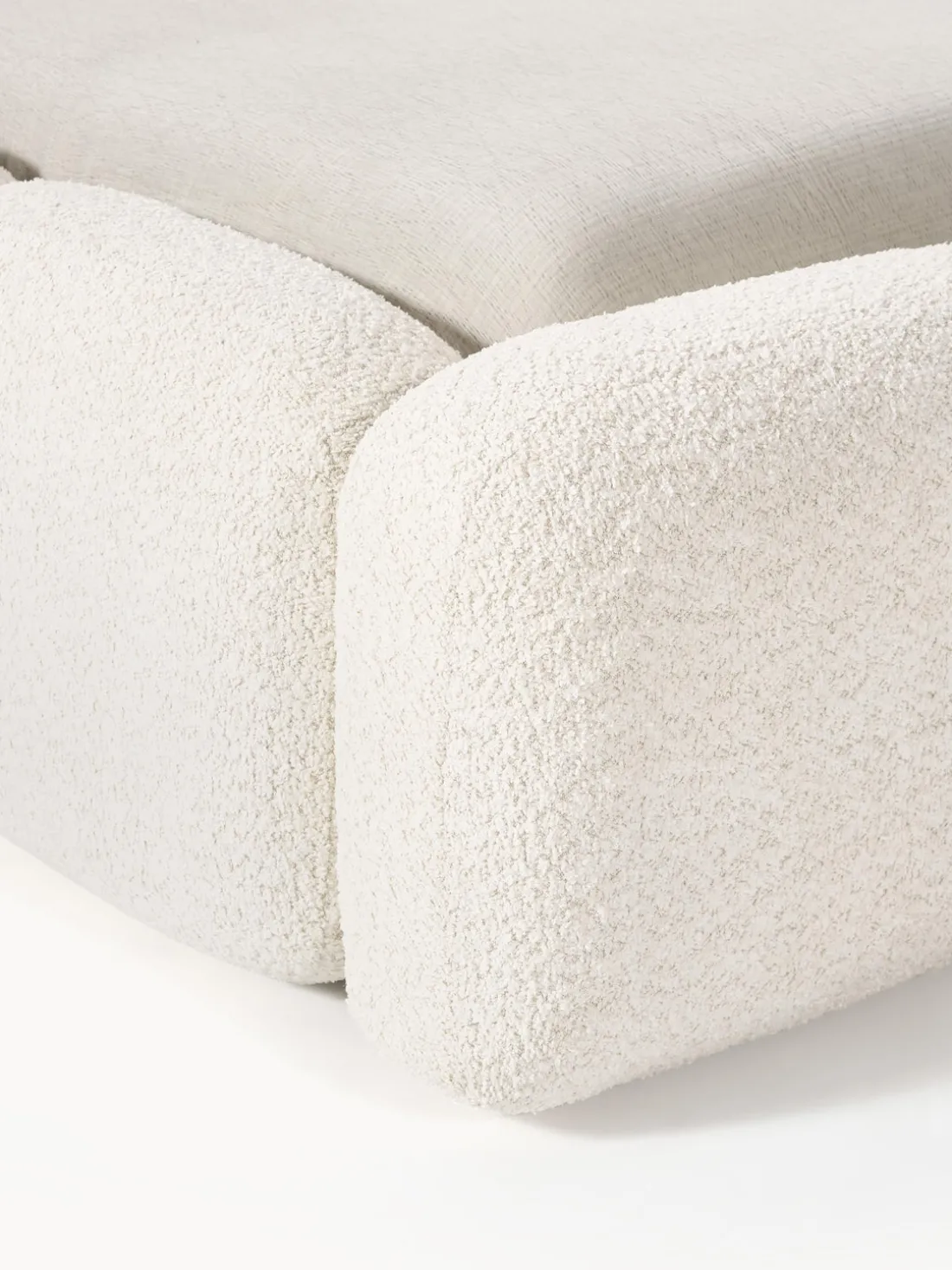 Cama tapizada de borreguillo bouclé Tayla