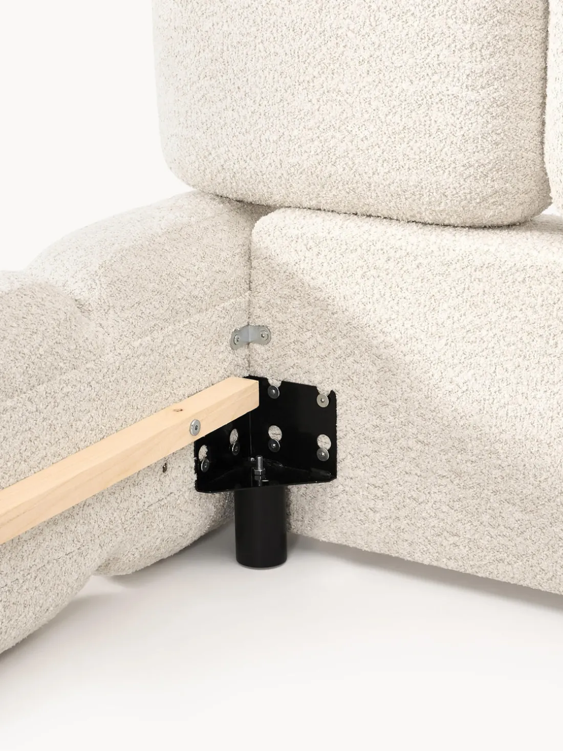 Cama tapizada de borreguillo bouclé Tayla