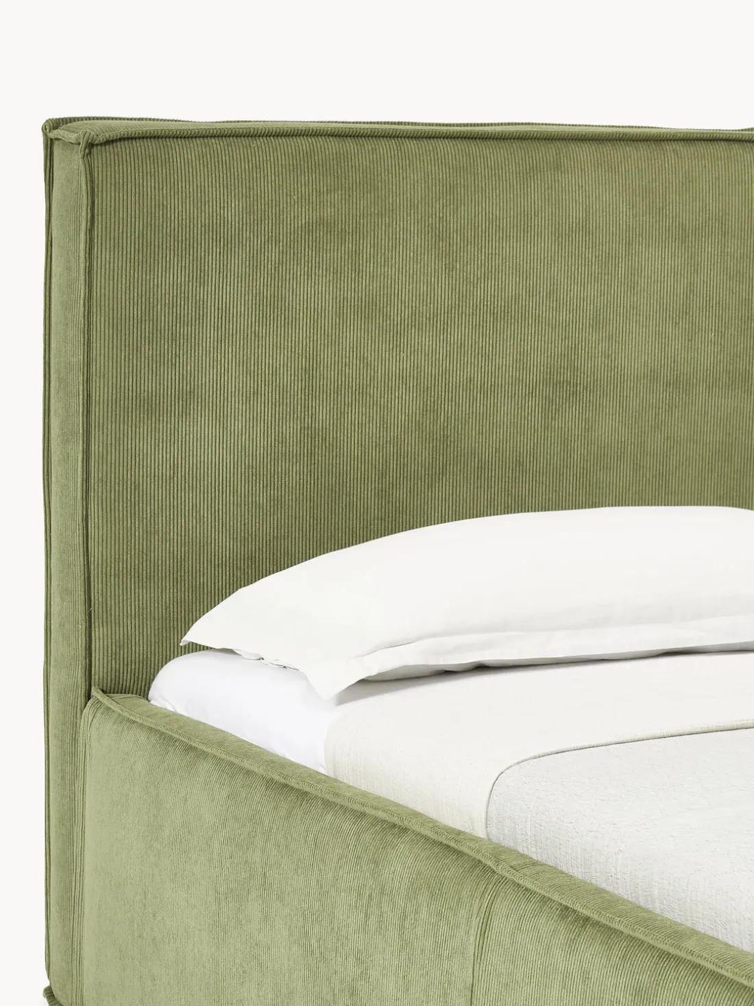 Cama tapizada de pana con espacio de almacenamiento Dream