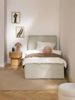 Cama tapizada de pana con espacio de almacenamiento Dream