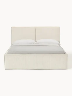 Cama tapizada de pana con espacio de almacenaje Dream