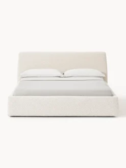 Cama tapizada en tejido bouclé Cloud
