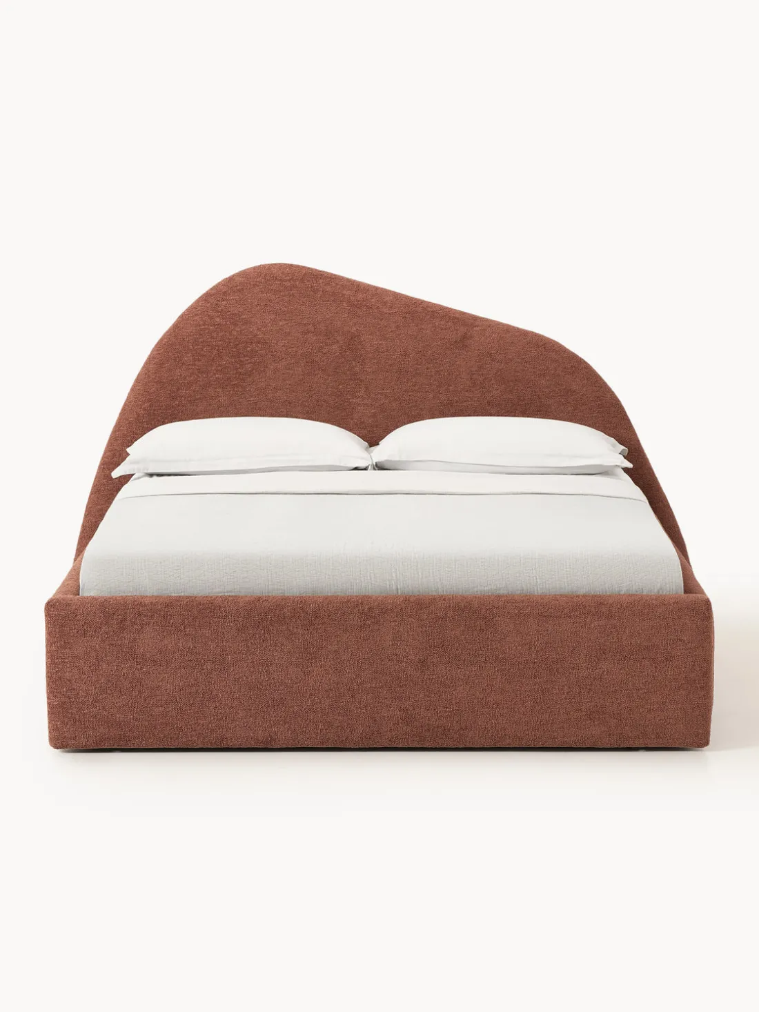 Cama tapizada en tejido bouclé Gary