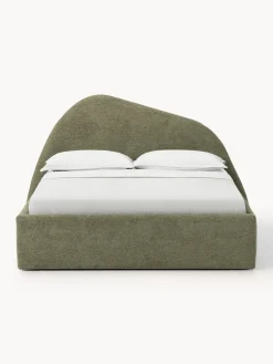 Cama tapizada en tejido bouclé Gary