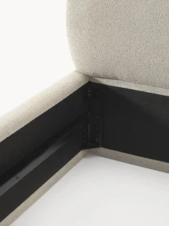 Cama tapizada redondeada en tejido bouclé Alba