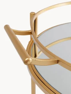 Camarera redonda Emilia, estantes de vidrio espejado