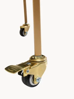 Camarera redonda Emilia, estantes de vidrio espejado