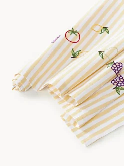 Camino de mesa a rayas con motivos bordados Melony