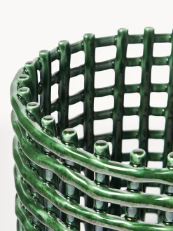 Cesta artesanal de cerámica Nalan, 21 cm