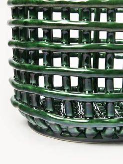 Cesta artesanal de cerámica Nalan, 21 cm