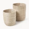 Cestas de almacenamiento redondas de junco marino Aleya, 2 uds.