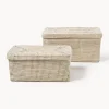 Cestas de almacenamiento de junco marino con tapa Aleya, 2 uds.